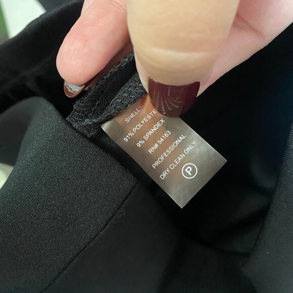 Calvin Klein Sleeveless Seam Front Scuba Crepe Crew Neck Sheath Dress Black Sz 8 - Picture 10 of 12